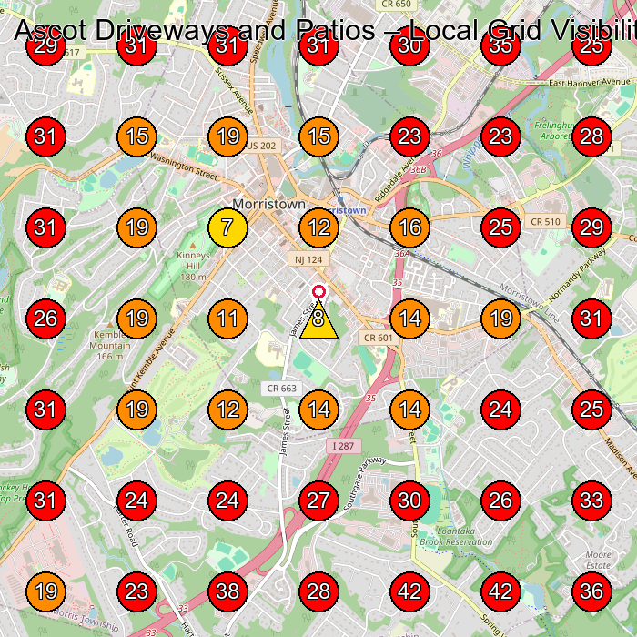 Ascot Driveways and Patios GeoGrid visibility map for Paving Contractor in Madison